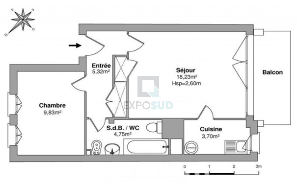 Vente Appartement ANTIBES surface habitable de 42 m²